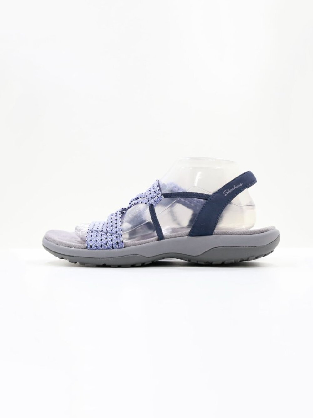 Skechers Reggae Slim Appeal Blue Woven Lightweight Flat Slingback Sandals - 11